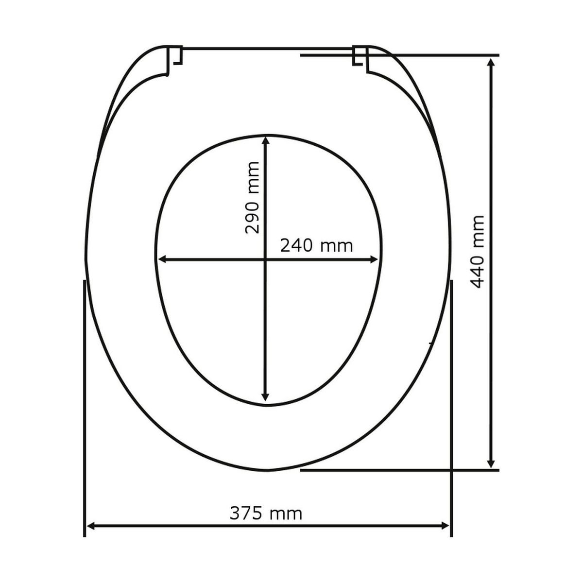 Wenko Abattant WC en duroplast design Slate - Gris anthracite