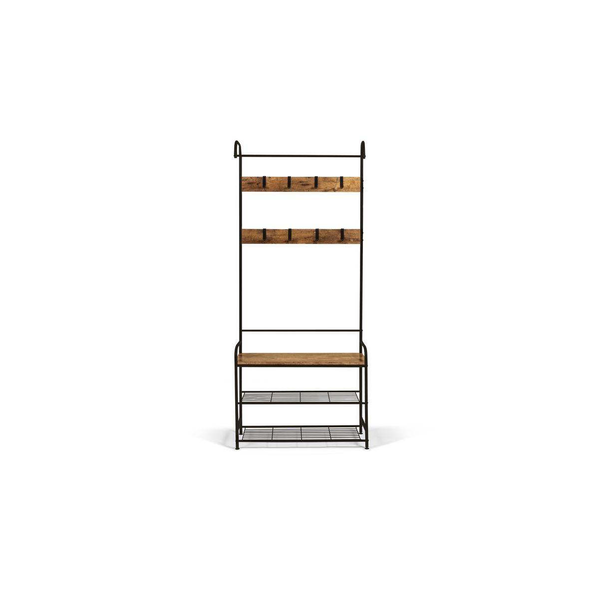 Vestiaire 8 patères + 2 étagères + 1 banquette CHARLIZE