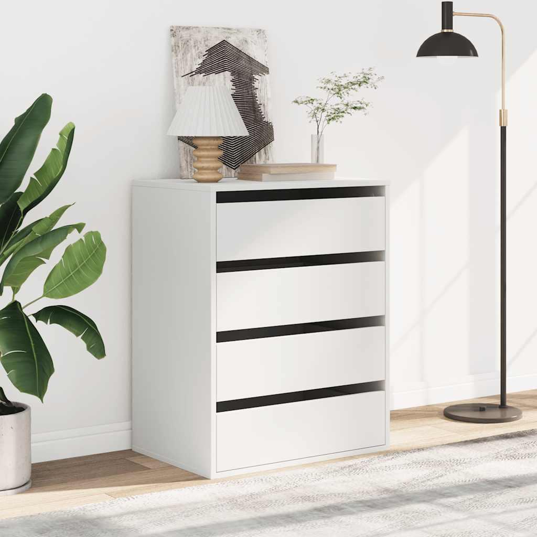 Voir la diapositive 3 : VIDAXL Commode d'angle blanc 60x41x76 cm bois d'ingenierie