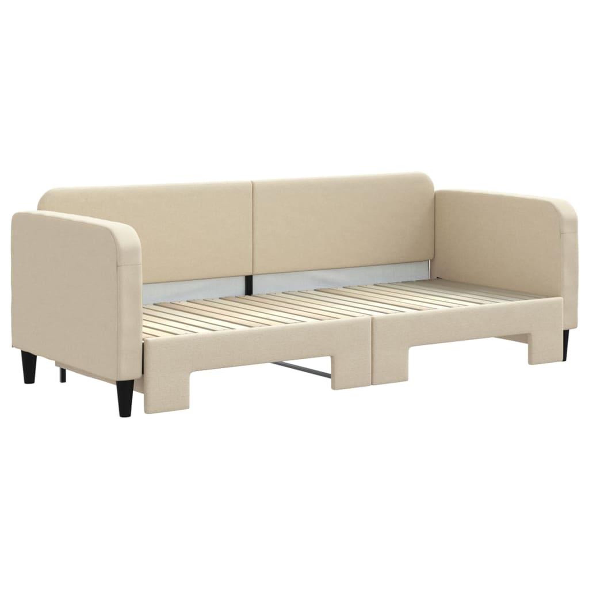 Voir la diapositive 3 : VIDAXL Lit de jour avec gigogne sans matelas creme 80x200 cm