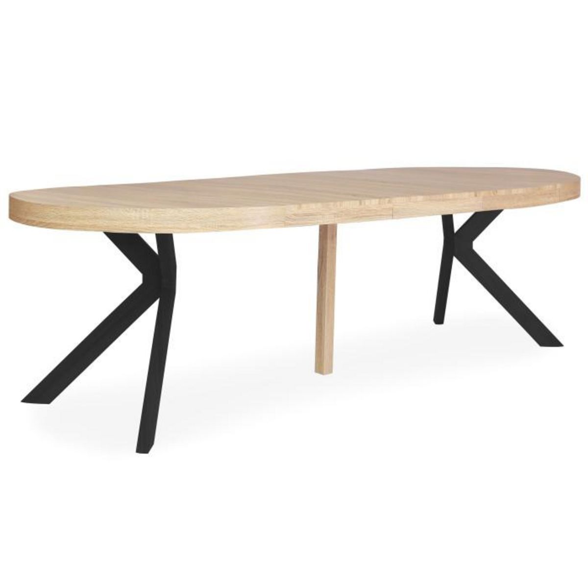 Paris Prix Table Ronde Extensible  Zefane  160-260cm Noir & Chêne
