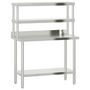 Voir la diapositive 2 : VIDAXL Table de travail de cuisine avec etagere 110x55x150 cm inox