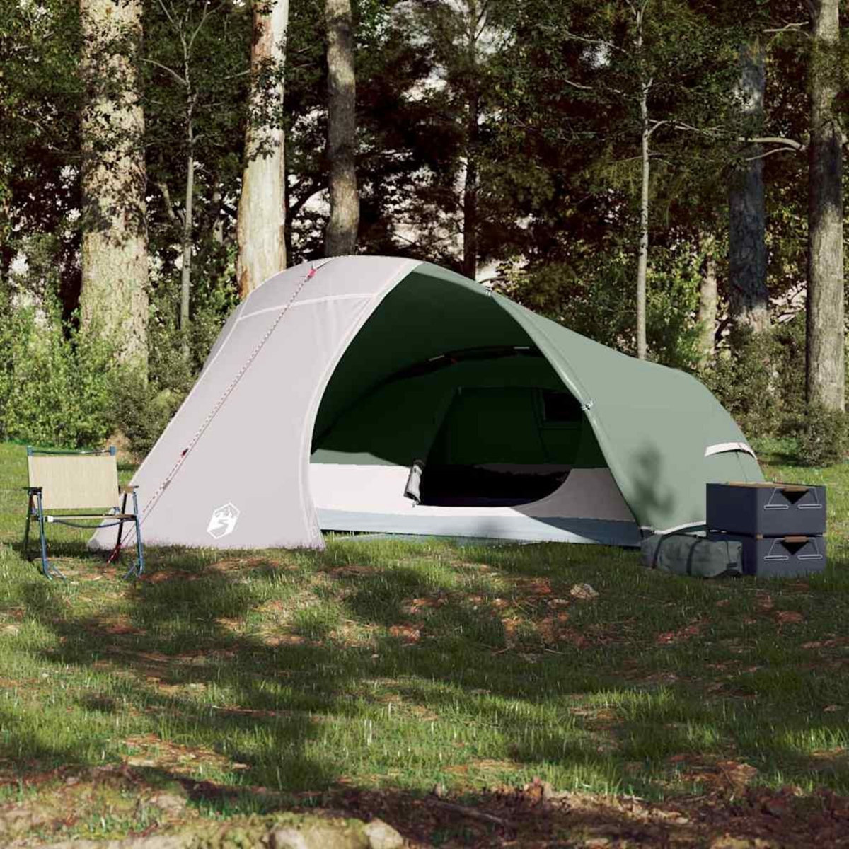 VIDAXL Tente de camping a dome 4 personnes vert impermeable