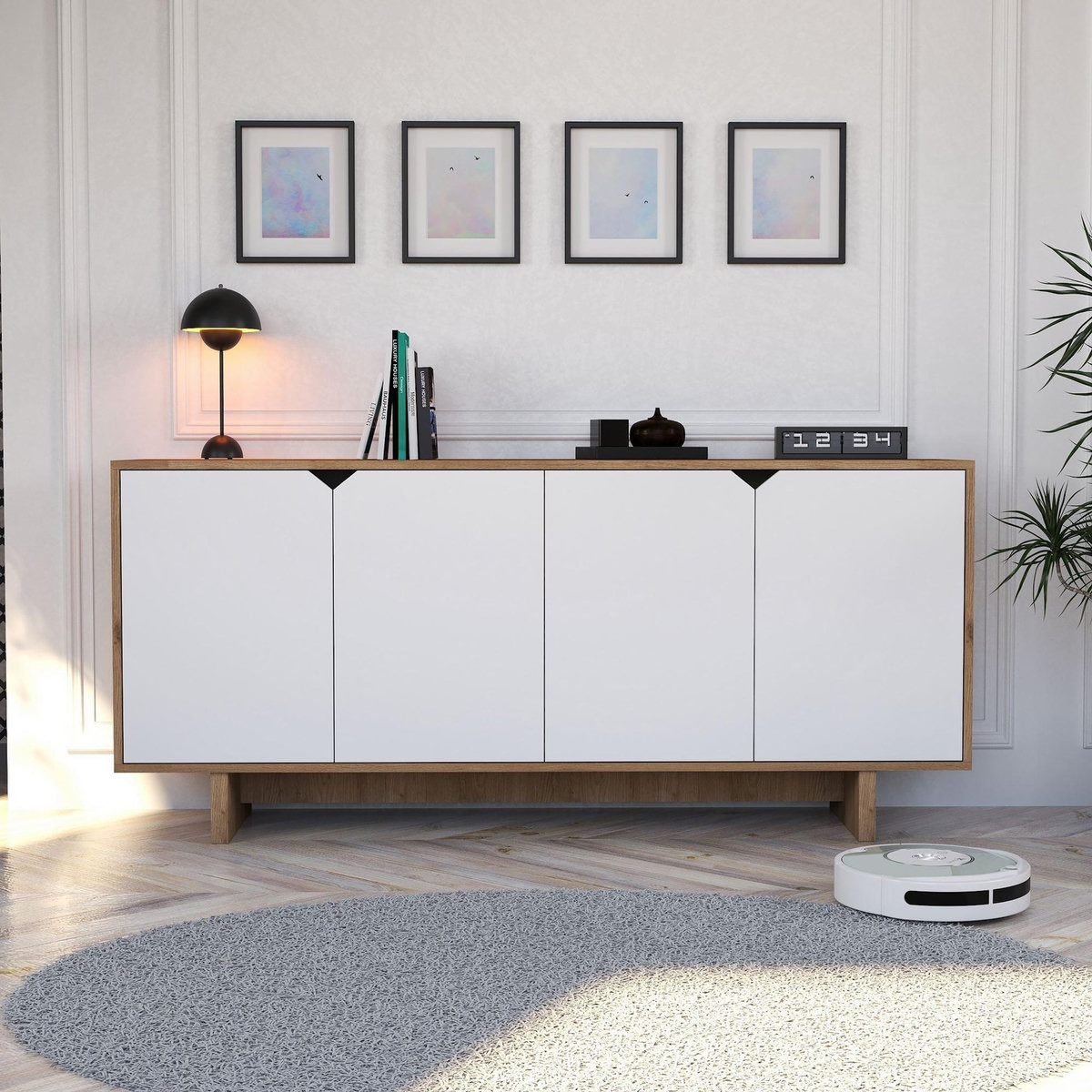 Habitat et Jardin Buffet en bois  Mete  - 180 x 40 x 81 cm - Blanc