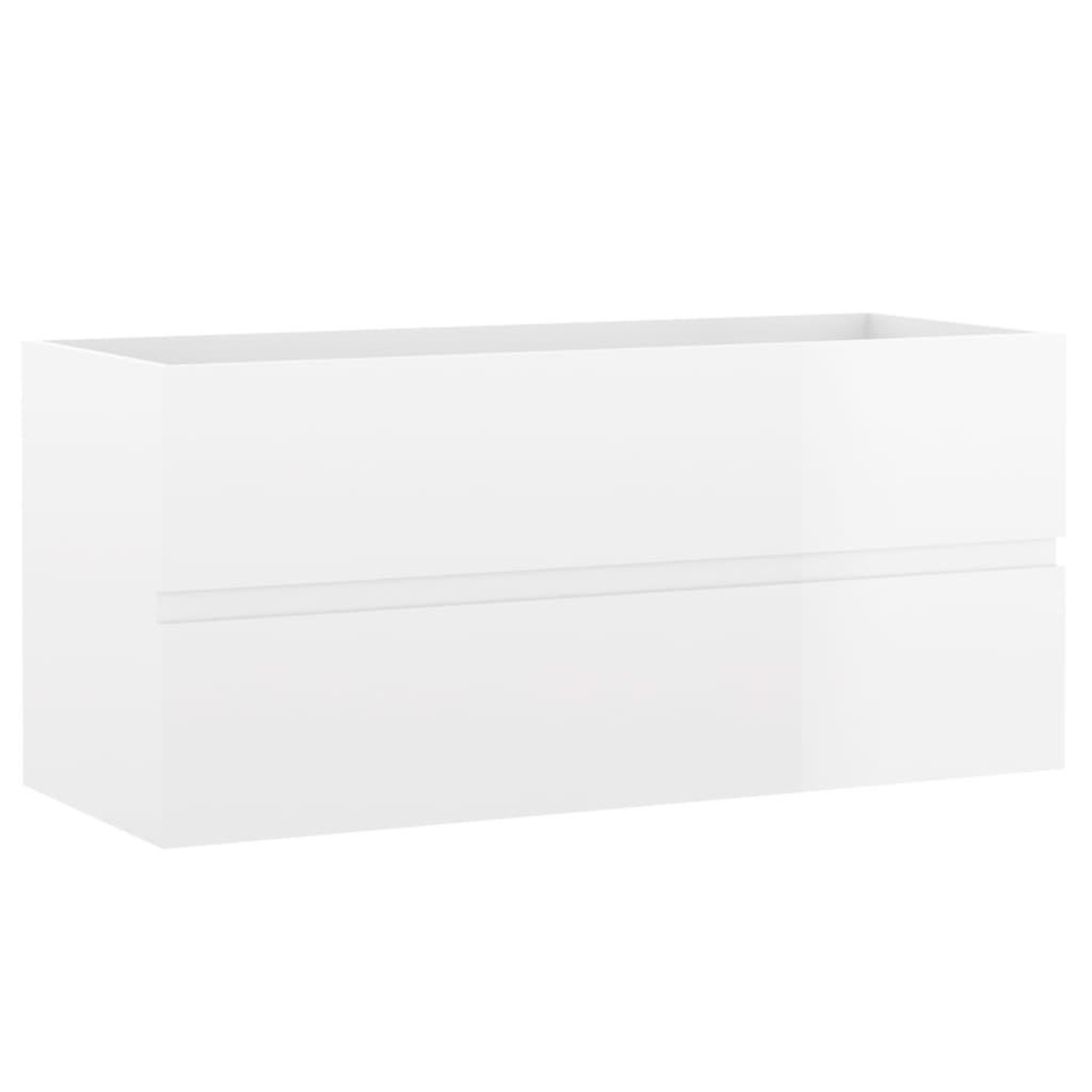Voir la diapositive 3 : VIDAXL Armoire d'evier avec lavabo integre Blanc brillant Agglomere