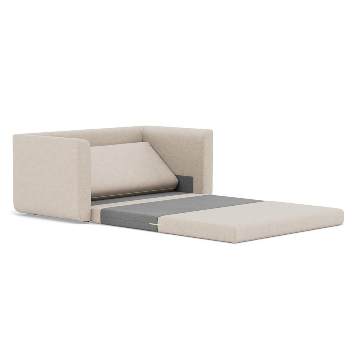 BEST MOBILIER Isana - canapé 2 places convertible déplimousse avec accoudoirs incurvés en tissu