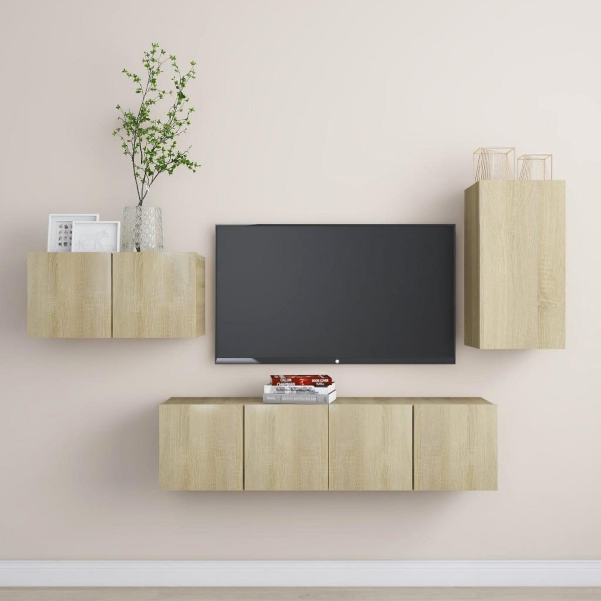 VIDAXL Ensemble de meubles TV 4 pcs Chene sonoma Bois d'ingenierie