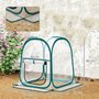 Voir la diapositive 3 : OUTSUNNY Mini serre de jardin pop up avec sac de transport - porte zippée enroulable - dim. 70 x 70 x 80 cm - PVC transparent vert