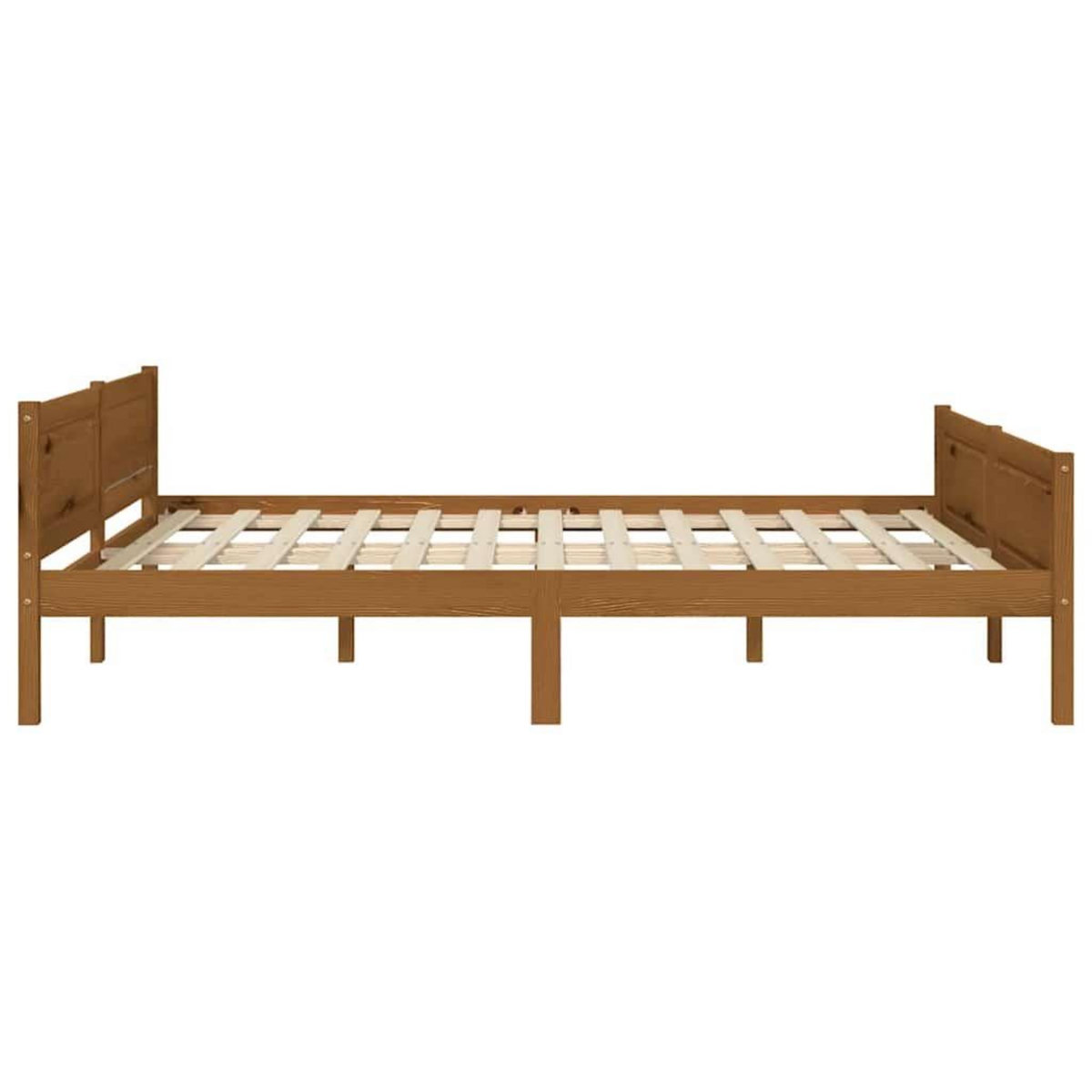 VIDAXL Cadre de lit sans matelas pin massif marron miel 160x200 cm