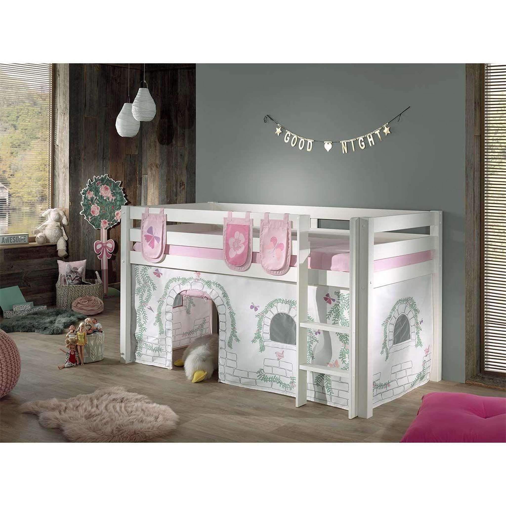 Voir la diapositive 4 : Paris Prix Pack - lit enfant, tente & 3 pochettes  pino birdy  blanc