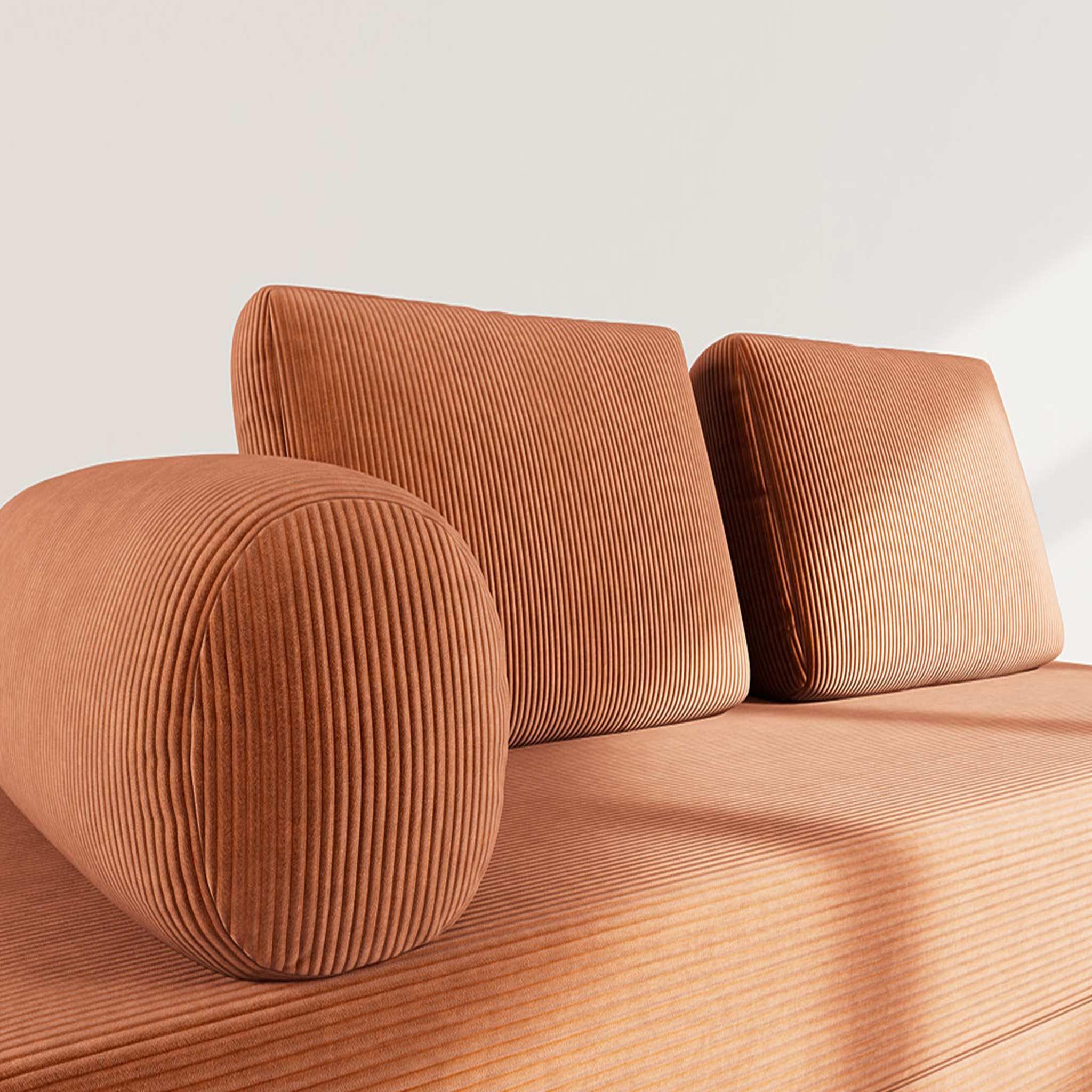 Voir la diapositive 4 : LISA DESIGN Lonny - canapé 3 places convertible en velours côtelé