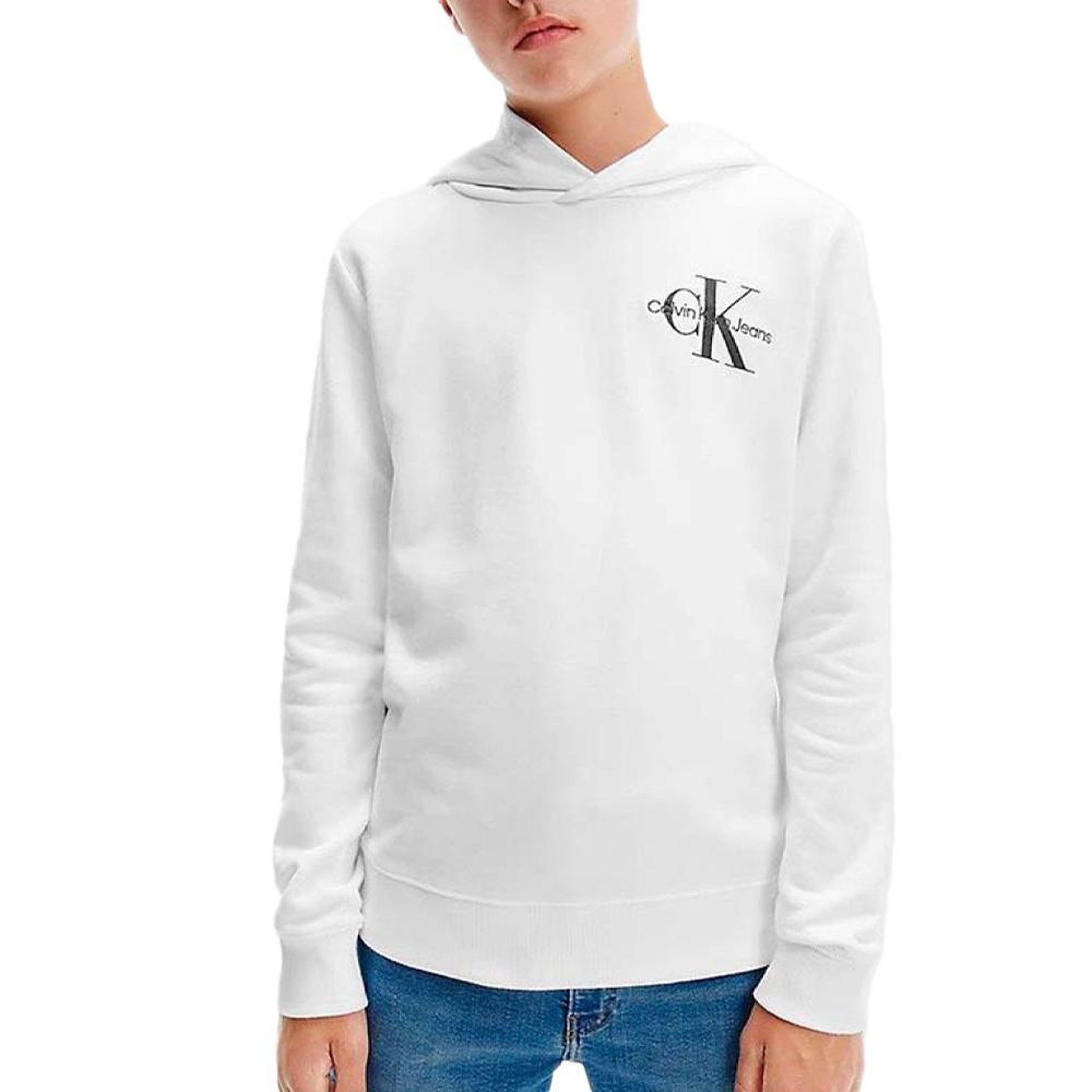 CALVIN KLEIN JEANS Sweat Blanc Garçon Calvin Klein Jeans Small. Coloris disponibles : Blanc