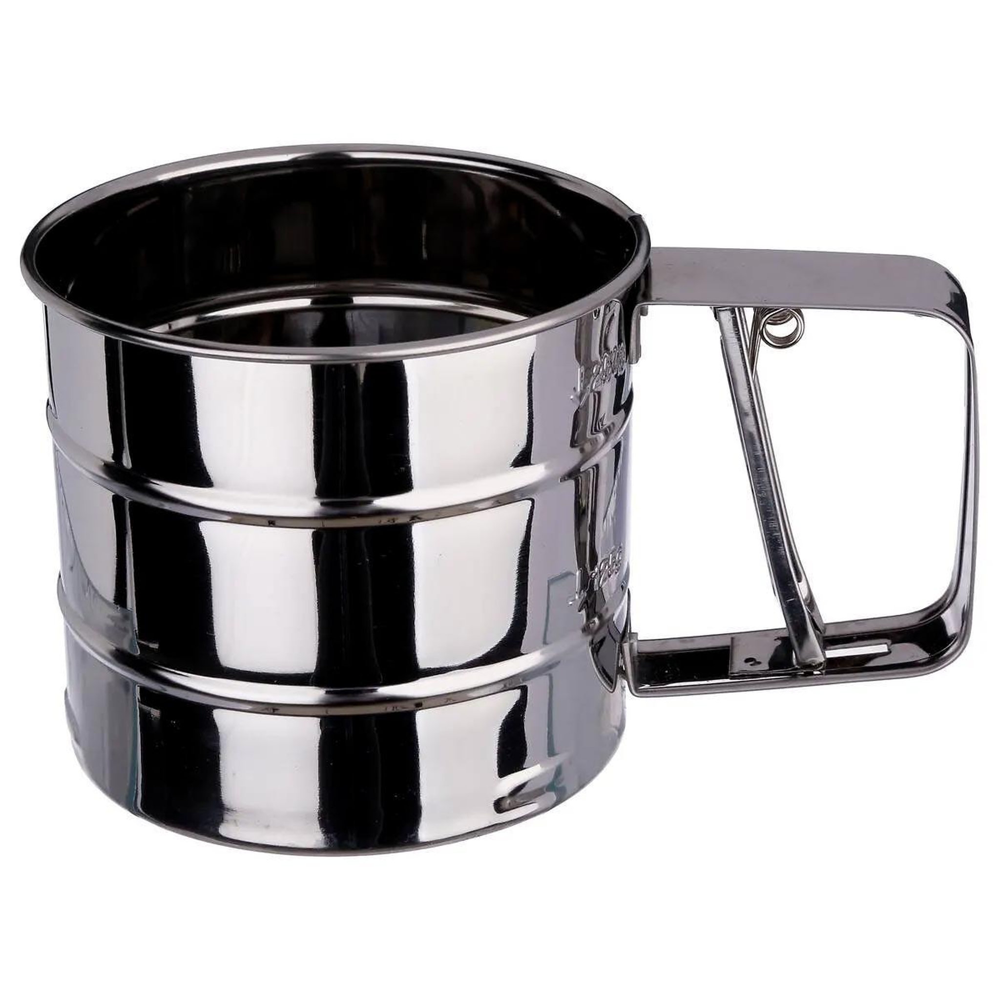Voir la diapositive 2 : FIVE Tamis à farine en inox  saupoudreur  16cm argent