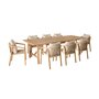 Voir la diapositive 1 : SWEEEK Table de jardin bois d'eucalyptus et cordes 8 fauteuils beige