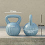 Voir la diapositive 3 : HOMCOM Kettlebell 12 Kg - prise ergonomique - entraînement musculaire & haltérophilie - PP bleu ciel