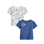Petit Béguin Lot de 2 t-shirts bébé manches courtes Océan d'amour. Coloris disponibles : Bleu