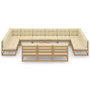 Voir la diapositive 3 : VIDAXL Salon de jardin 14 pcs avec coussins Marron miel Bois de pin