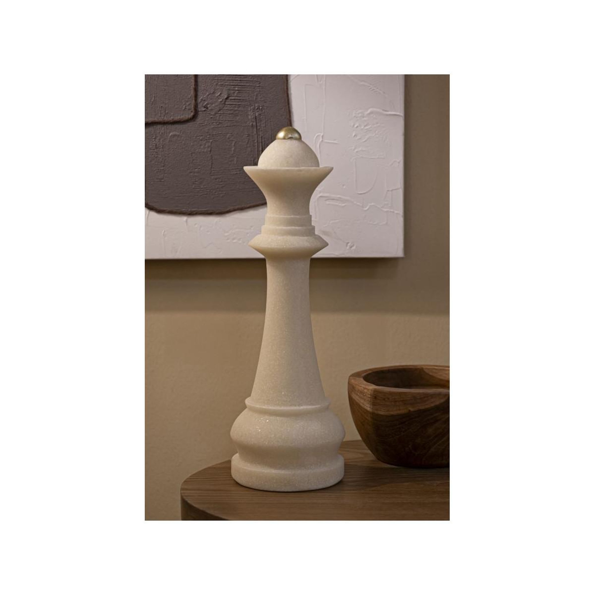 Voir la diapositive 6 : Paris Prix Pièce d'échec déco reine  quarzy  36cm blanc