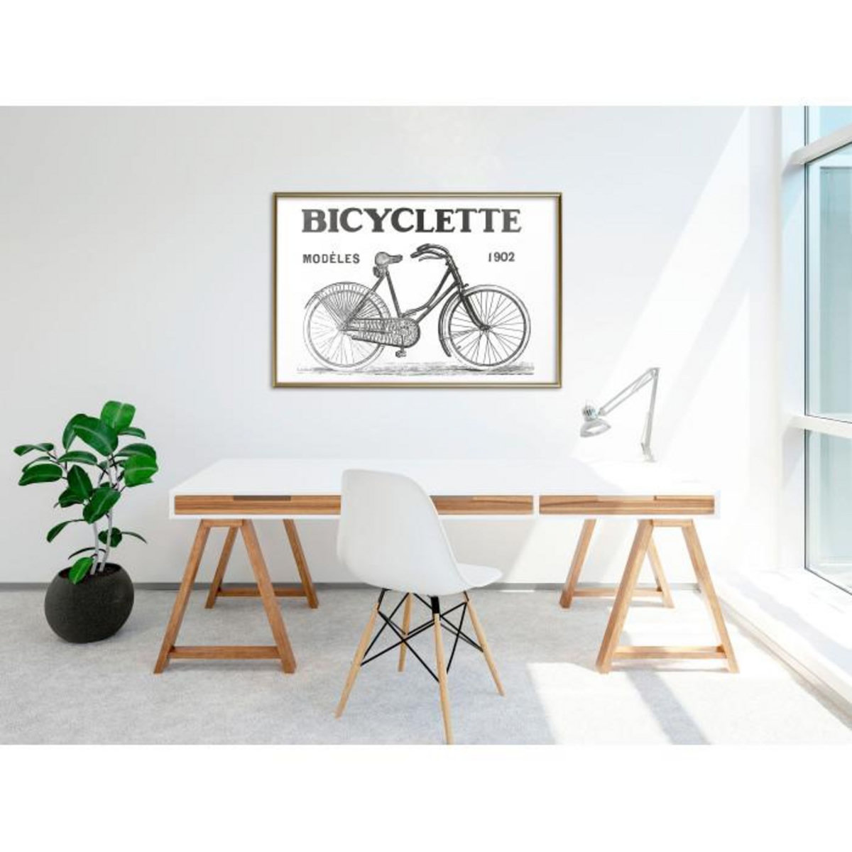 Paris Prix Affiche Murale Encadrée  Bicyclette