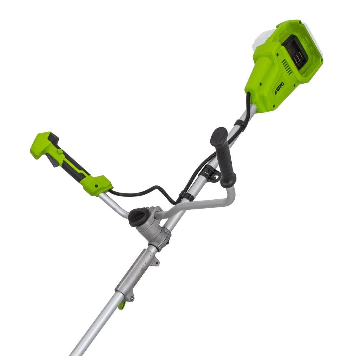 VITO Débroussailleuse et Coupe bordure 40V + 2 Batteries Lithium 3Ah Lame Ø 250mm + Bobine de fil + Chargeur double VITO