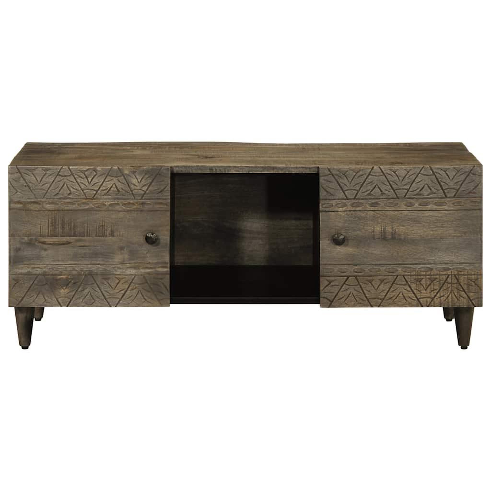 Voir la diapositive 2 : VIDAXL Table basse gris clair 100x54x40 cm bois massif de manguier