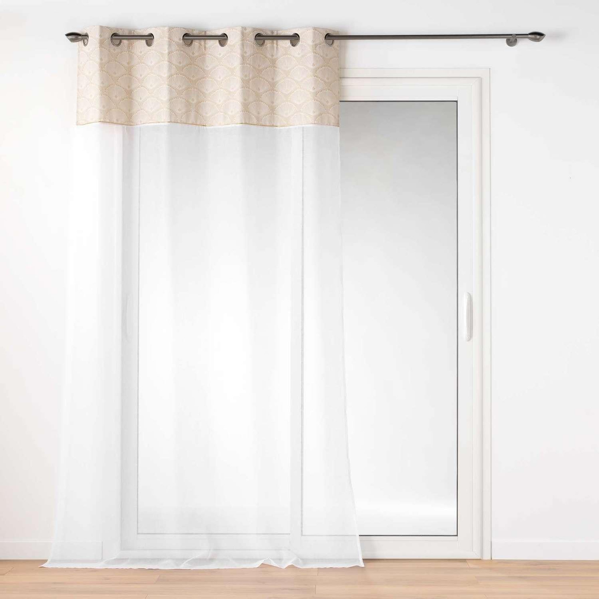 Voir la diapositive 3 : Douceur d'Intérieur Voilage à œillets crest - voile sablé - 140 x 240 cm