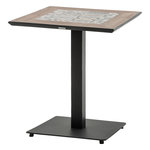 HESPERIDE Table de jardin bistro carrée en acier et céramique 2 places LAMBADA - Graphite