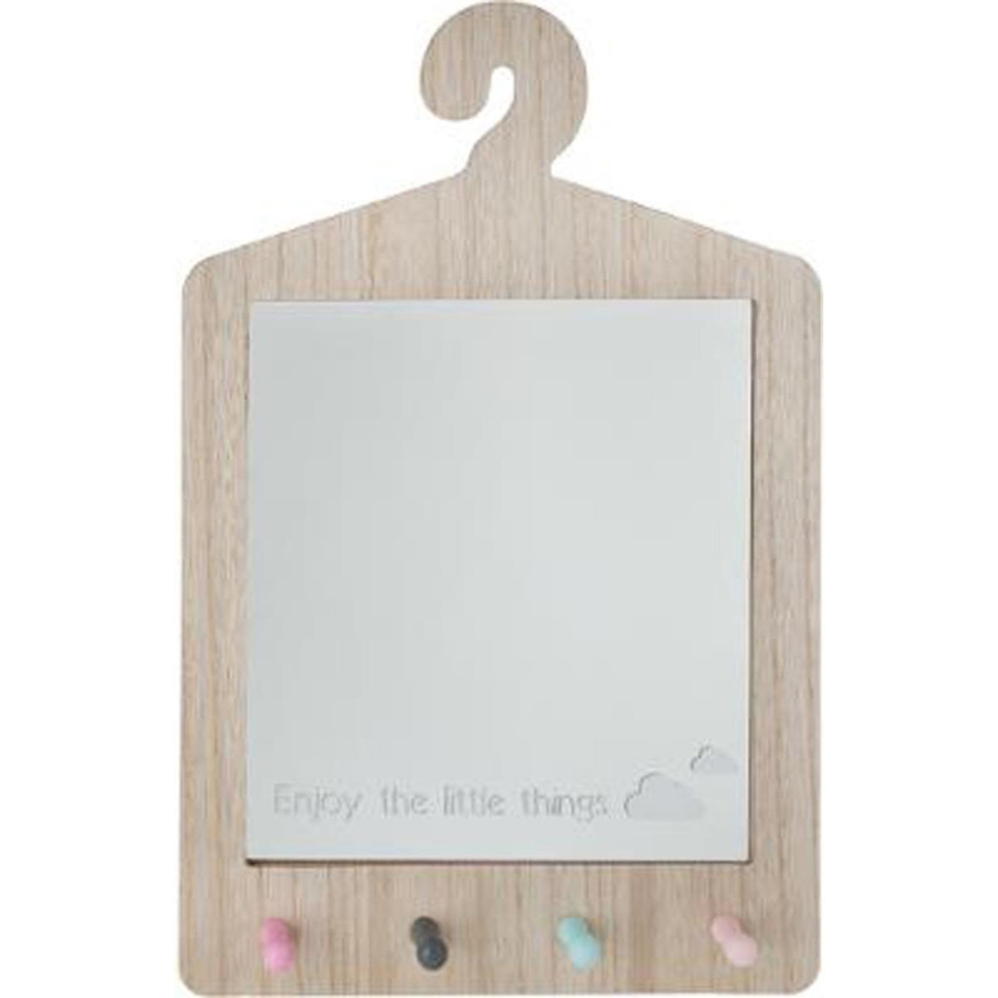 Voir la diapositive 2 : Atmosphera Kids Patère 4 têtes avec miroir  cintre  29x44cm naturel