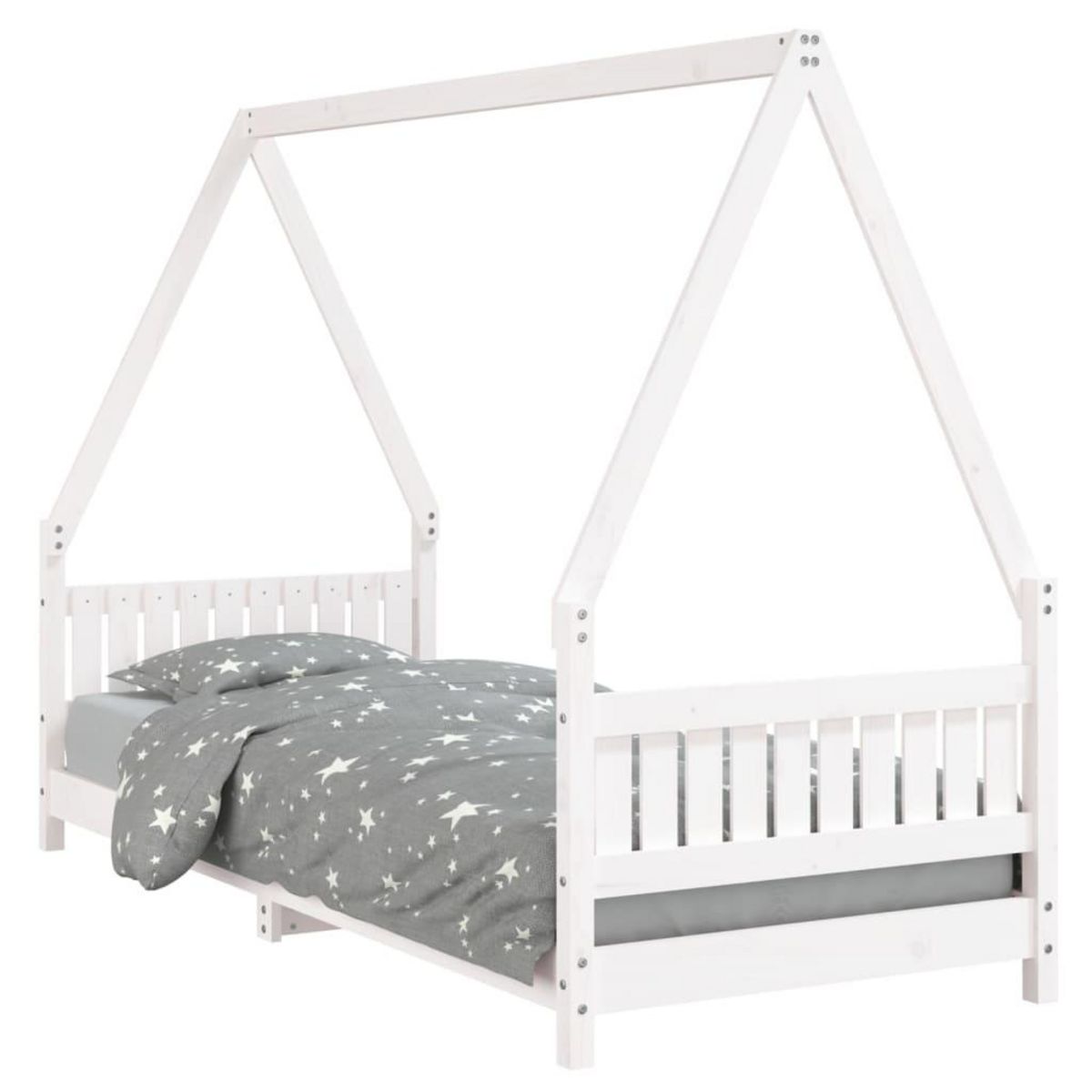 VIDAXL Cadre de lit pour enfants blanc 80x200 cm bois de pin massif