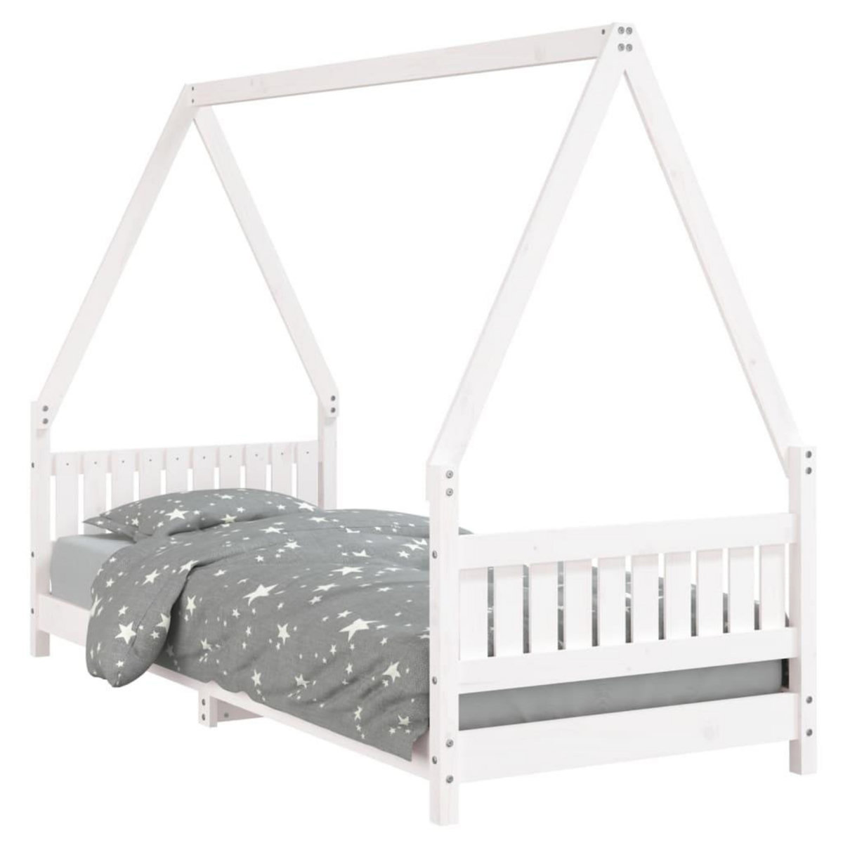 VIDAXL Cadre de lit pour enfants blanc 80x200 cm bois de pin massif