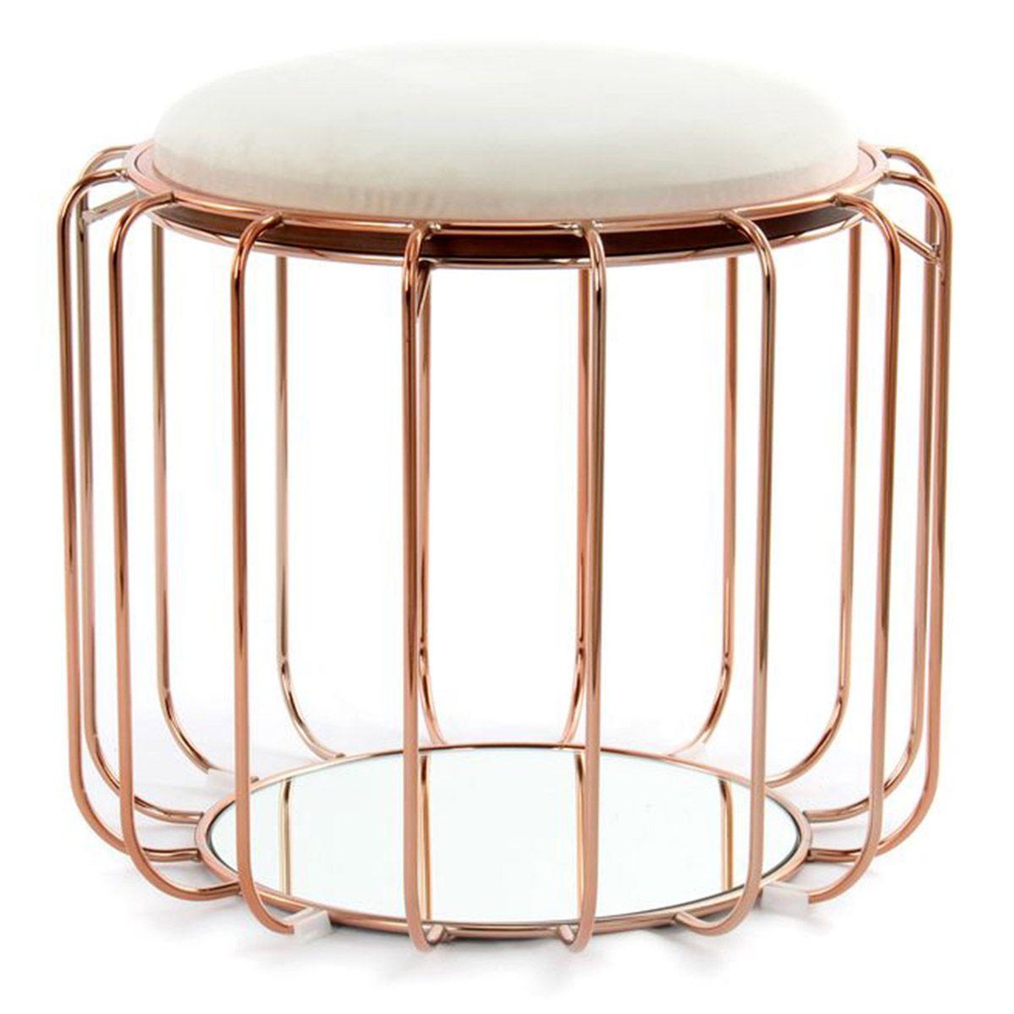 Voir la diapositive 1 : Paris Prix Pouf & table d'appoint  comfortable  50cm beige & rose