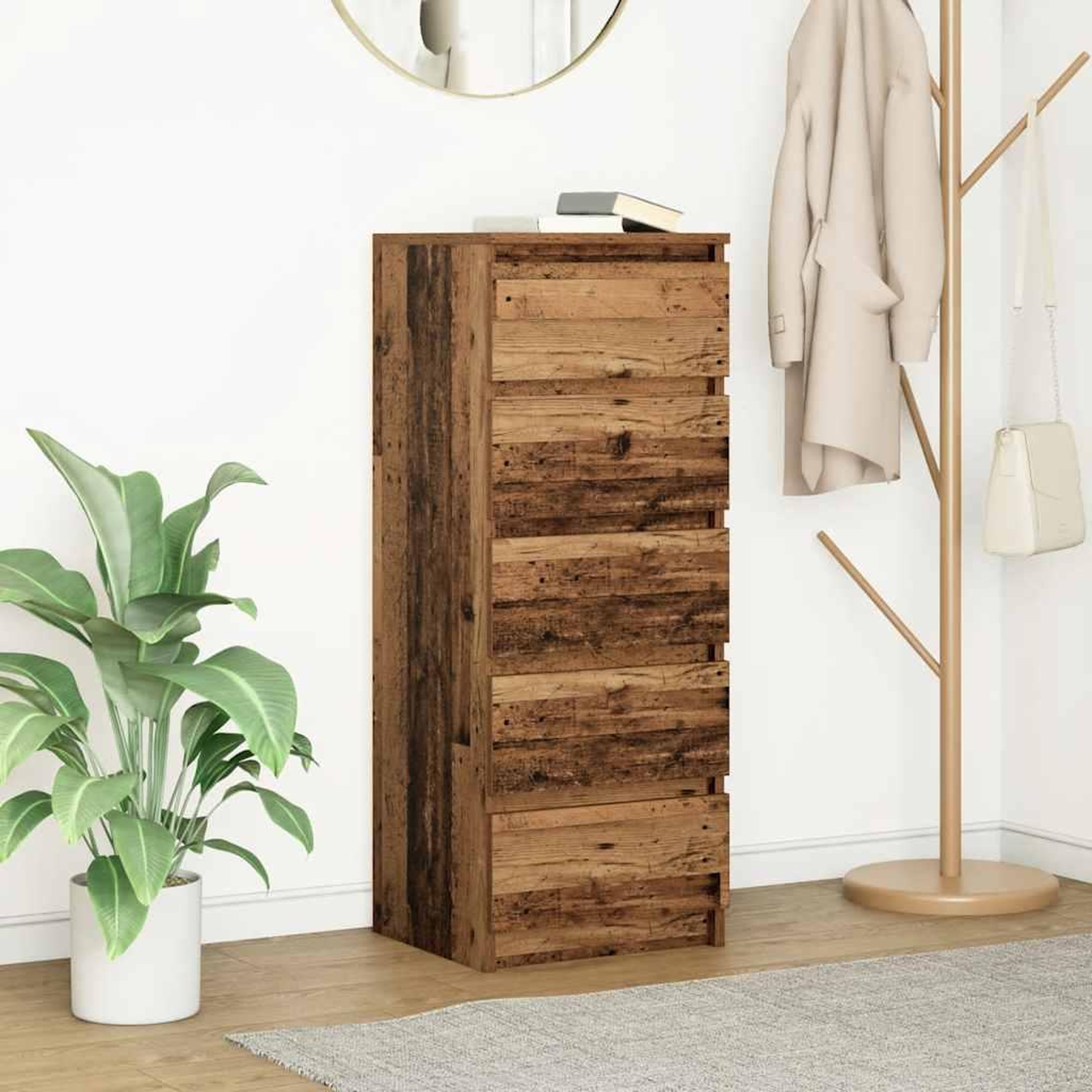 VIDAXL Buffet avec tiroirs vieux bois 37,5x35x99 cm bois d'ingenierie