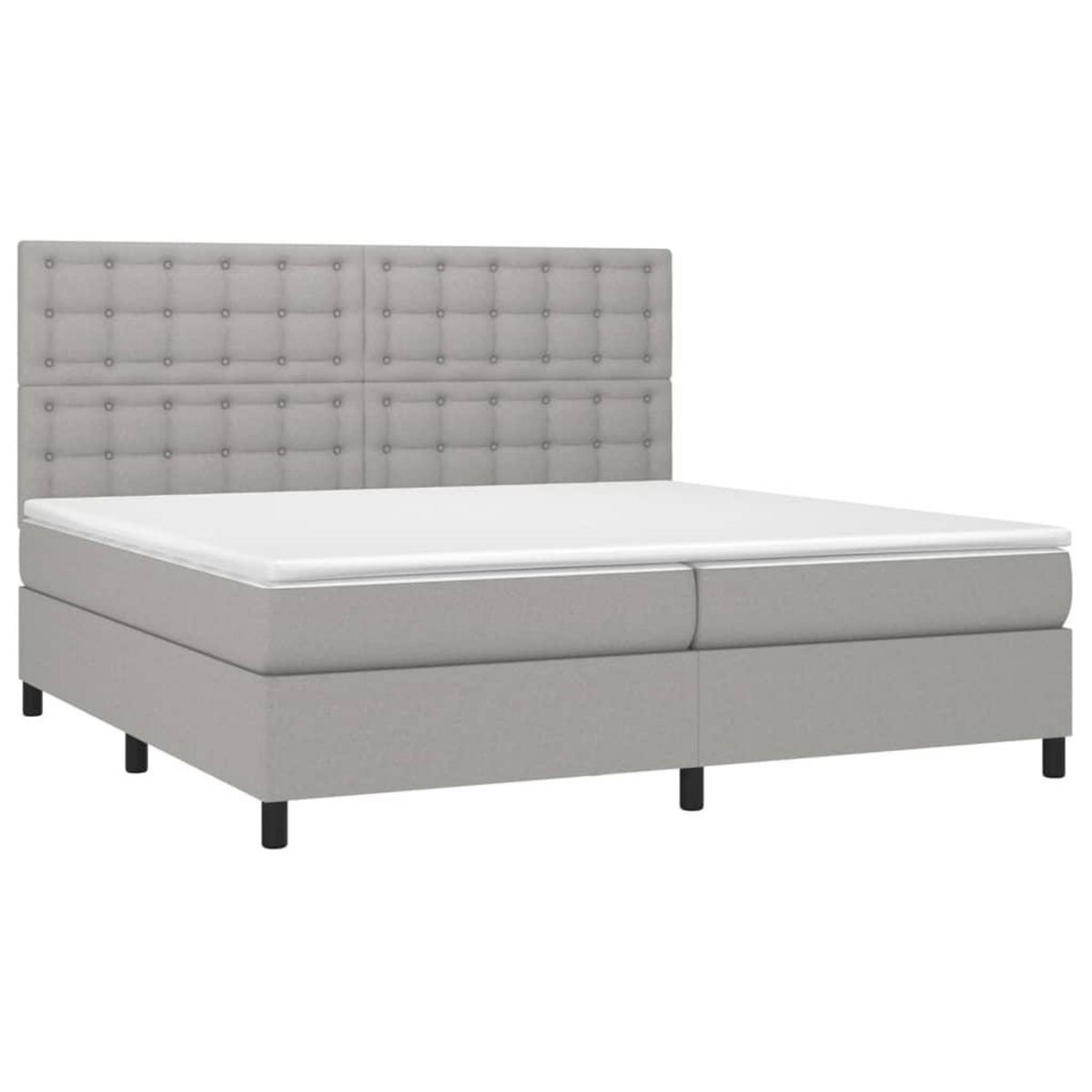VIDAXL Sommier a lattes de lit avec matelas Gris clair 200x200cm Tissu