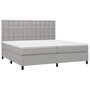 Voir la diapositive 3 : VIDAXL Sommier a lattes de lit avec matelas Gris clair 200x200cm Tissu