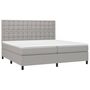 Voir la diapositive 3 : VIDAXL Sommier a lattes de lit avec matelas Gris clair 200x200cm Tissu