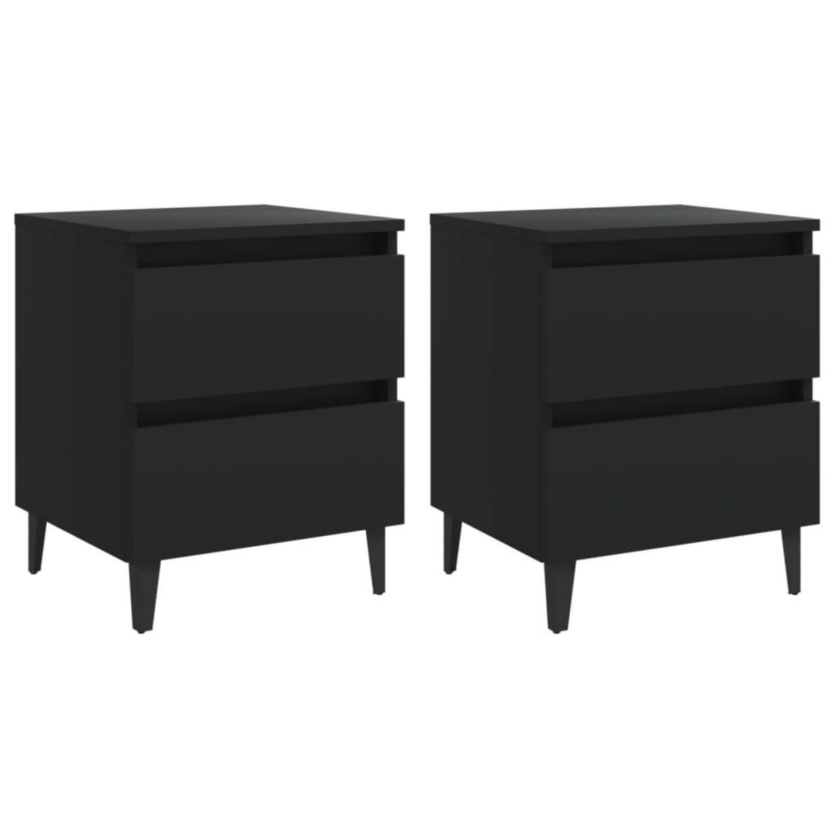 VIDAXL Tables de chevet 2 pcs noir 40x35x50 cm bois d'ingenierie