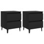 Voir la diapositive 2 : VIDAXL Tables de chevet 2 pcs noir 40x35x50 cm bois d'ingenierie