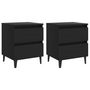 Voir la diapositive 2 : VIDAXL Tables de chevet 2 pcs noir 40x35x50 cm bois d'ingenierie