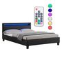 Voir la diapositive 6 : IDIMEX Lit LED double RIOJA 140x190 cm, avec sommier, revêtement tissu