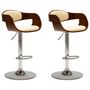 Voir la diapositive 2 : VIDAXL Chaises de bar lot de 2 creme bois courbe et similicuir