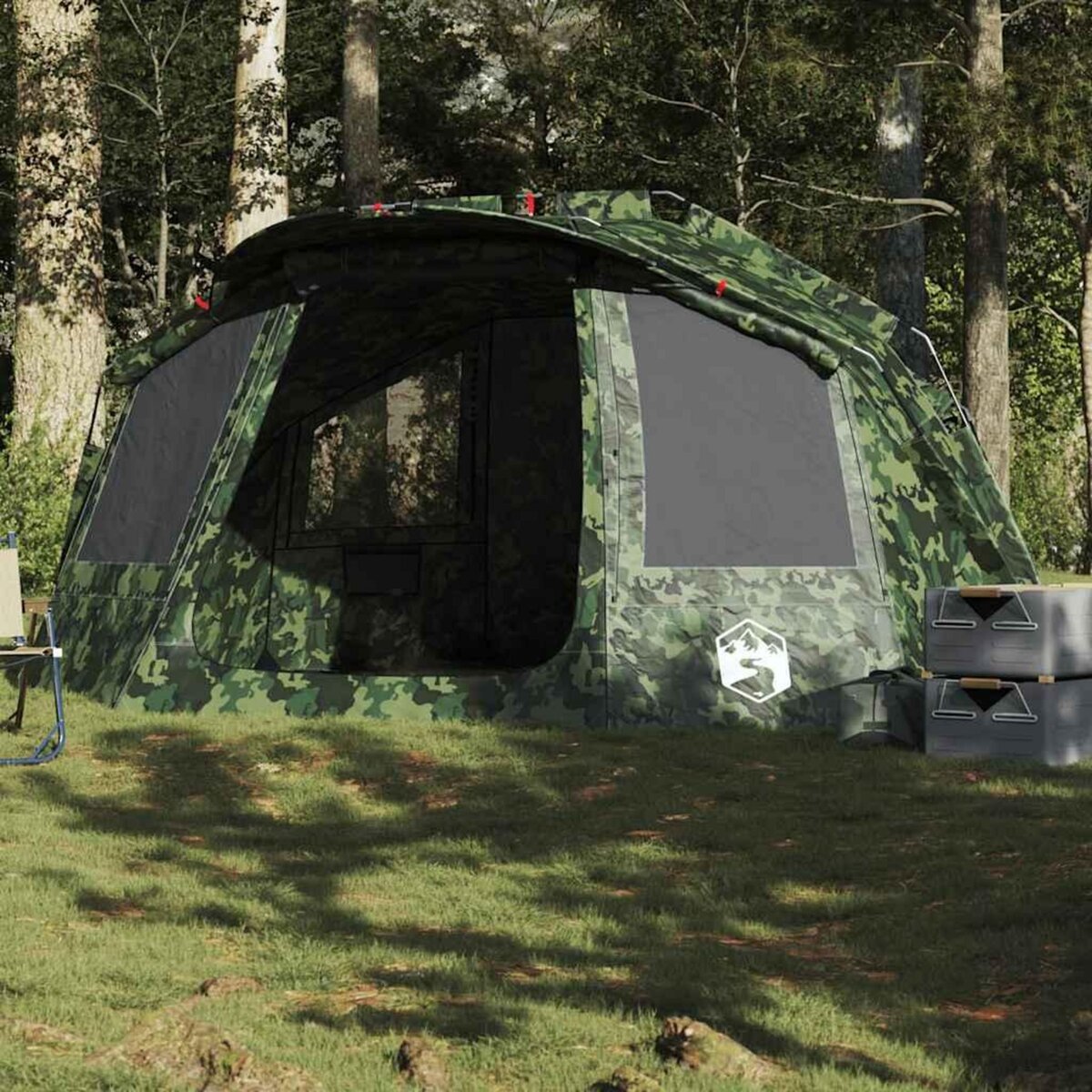 VIDAXL Tente de peche 5 personnes camouflage impermeable