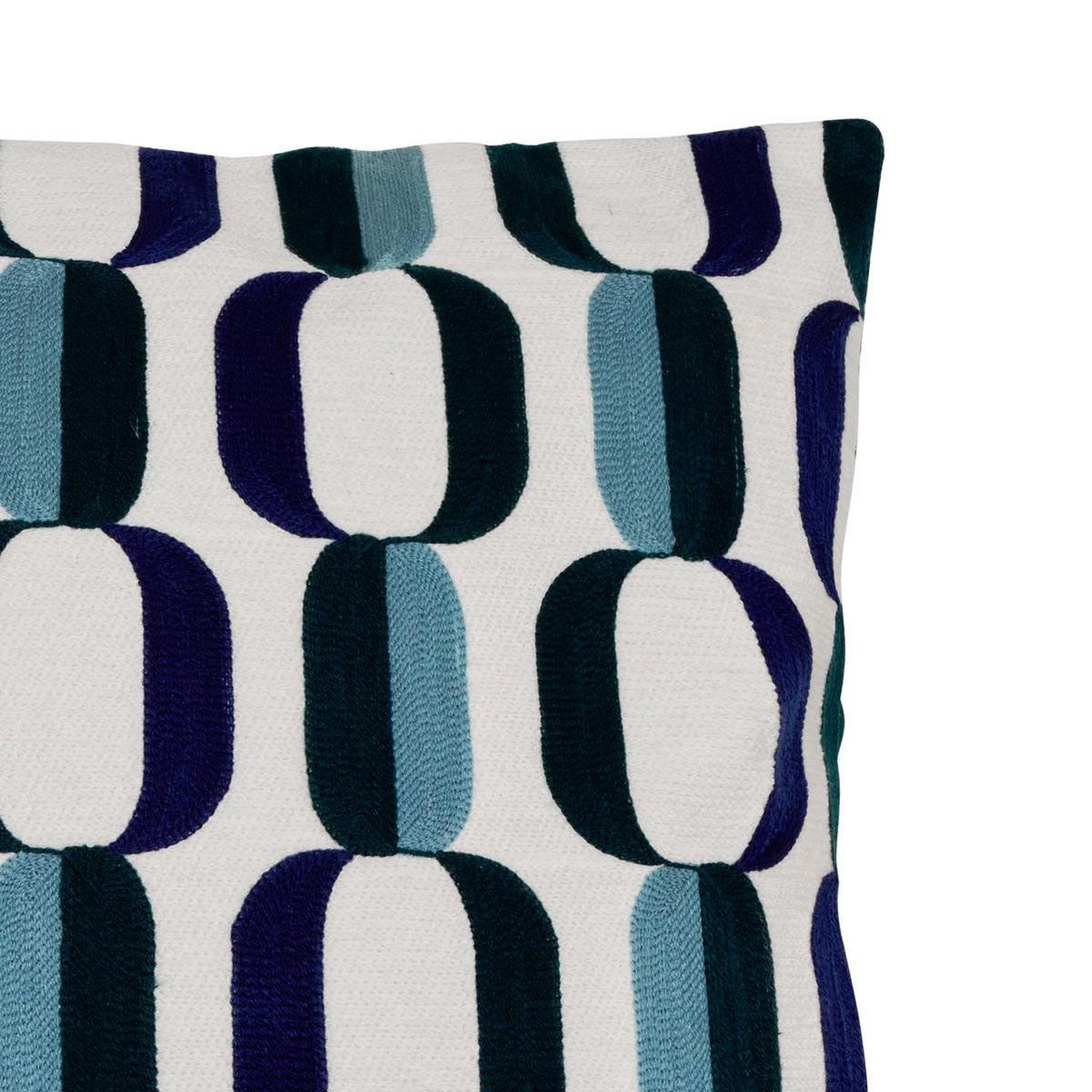 Voir la diapositive 2 : ATMOSPHERA Coussin déco brodé  hary  45x45cm bleu