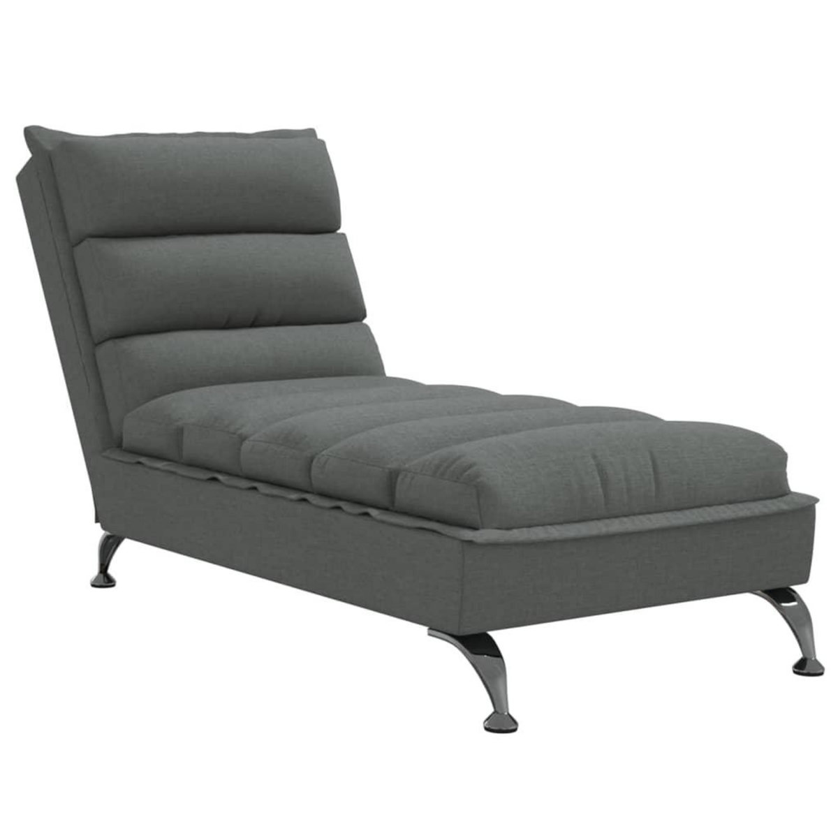 VIDAXL Chaise longue avec coussins gris fonce tissu
