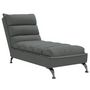 Voir la diapositive 2 : VIDAXL Chaise longue avec coussins gris fonce tissu