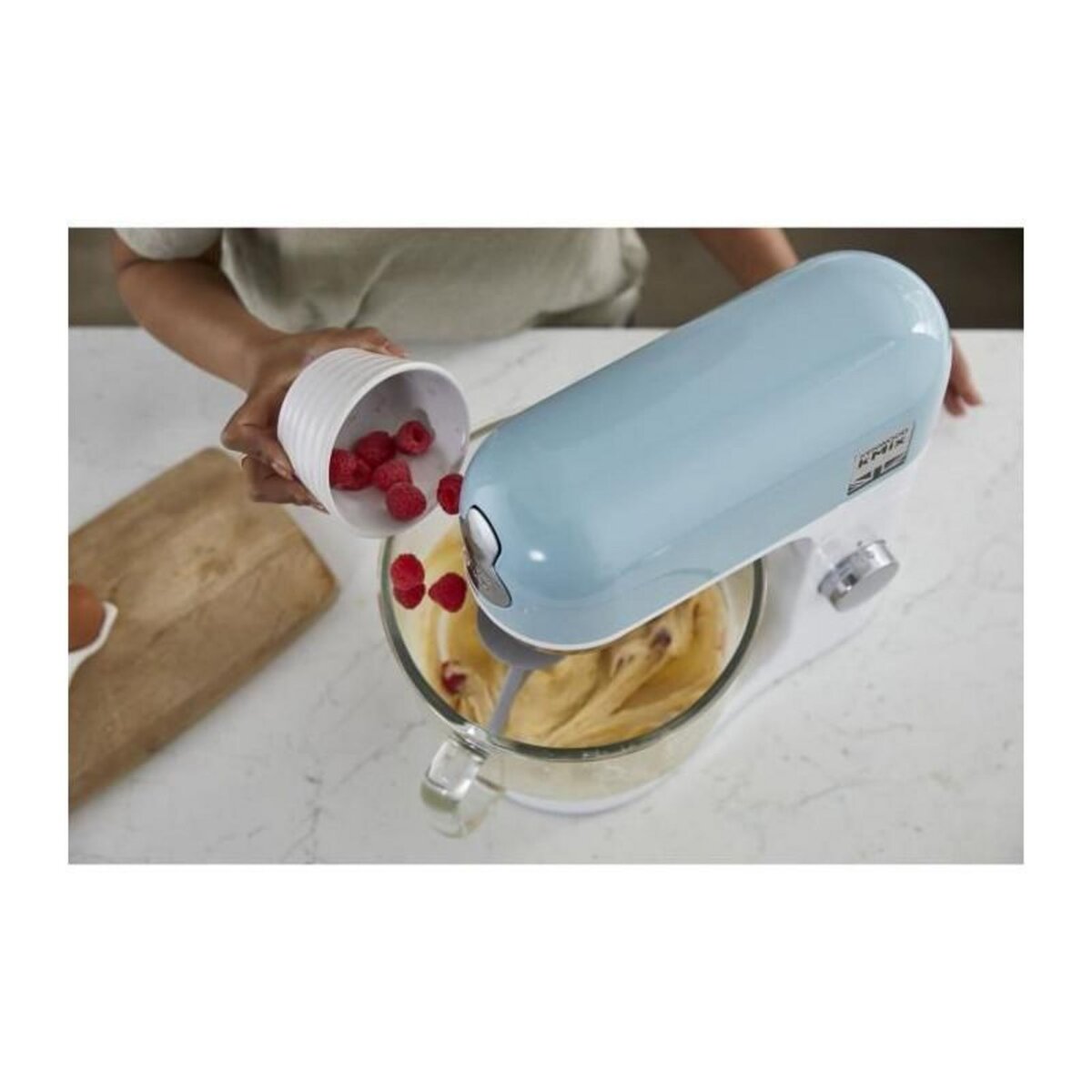 KENWOOD Robot pâtissier multifonction KENWOOD KMX754PB - Moteur professionnel 1000W - 2 sorties pour accessoires - Bol en verre 5L avec