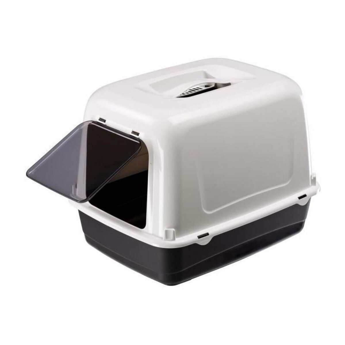 Ferplast Maison de toilette pour chat CLEAR CAT 10 - Plastique - Filtre a charbon actif - Porte - FERPLAST