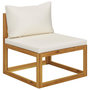 Voir la diapositive 1 : VIDAXL Canape central sectionnel et coussin blanc creme Bois d'acacia