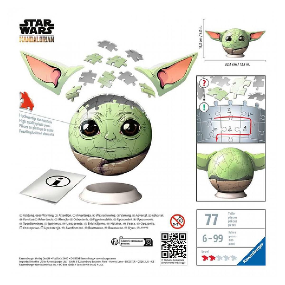 RAVENSBURGER Pz 3D Ball 72p Star Wars Grogu