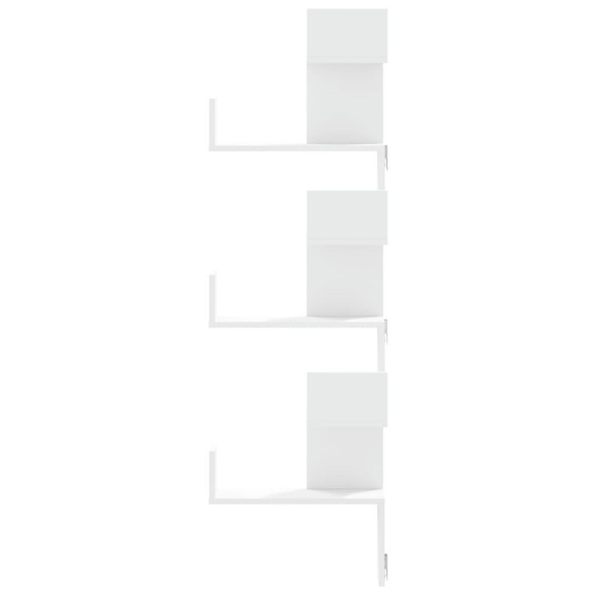 VIDAXL Etagere d'angle murale blanc 45x45x147 cm bois d'ingenierie