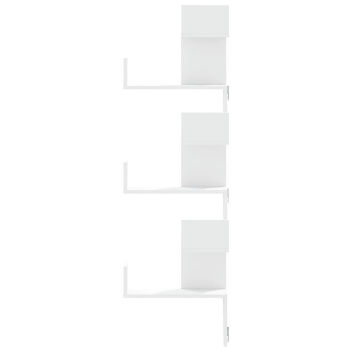 VIDAXL Etagere d'angle murale blanc 45x45x147 cm bois d'ingenierie